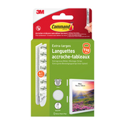 4 paires de languettes de fixation tableaux extra large blanc - max 9kg - Command - Brico Dépôt