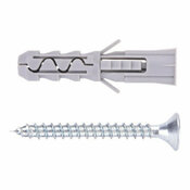 Vis et chevilles universelles, tête fraisée double empreinte en nylon et acier 8x40mm pour brique et béton - 25pcs - Brenner - Brico Dépôt