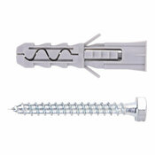 Vis et cheville universelles, tête hexagonale nylon acier 10x50mm - idéales pour brique et béton - 5 pcs - Brenner - Brico Dépôt