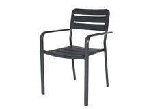 Fauteuil de jardin structure acier et assise en polypropylène noir - Brico Dépôt