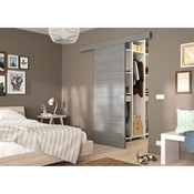 Kit porte intérieure coulissante + rail alu 83 cm "BRAZIL" grise - Brico Dépôt