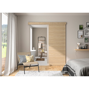 Kit porte intérieure coulissante + rail alu 83 cm "BARBADE" chêne naturel - Brico Dépôt