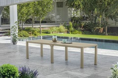 Table double "Roma" coloris silver sage - 293x90x75 cm,180x147x75 cm, 147x90x75 cm. - Allibert - Brico Dépôt