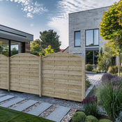 Panneau en bois naturel arc - 180 X 180. Ep. 28 mm. - Brico Dépôt