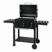 Barbecue à charbon noir + 2 étagères pliantes "PREMIUM" - L. 114 X l. 62 x H. 106,5 cm - Brico Dépôt