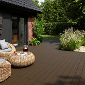 Lame composite marron L. 2,2 m x l. 145 mm x Ep. 21 mm - Marque BLOOMA - Brico Dépôt