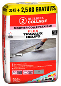 Mortier colle flexible travaux neufs - sac 25 + 2,5KG   - Mapei - Brico Dépôt