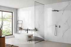 2 panneaux étanches muraux en PVC, aspect marbre brillant 90X260CM - Brico Dépôt