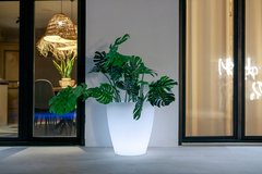 Pot à LED avec batterie, technologie solaire intelligente H.43 cm - Brico Dépôt