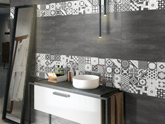 Faience aspect béton coloris gris 20X50 cm "DIJON" - Brico Dépôt