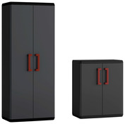 Lot armoire haute + basse Quadra noires - Brico Dépôt