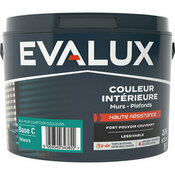 Peinture mur haute résistance Base C Velours 2,5 L - Evalux - Brico Dépôt