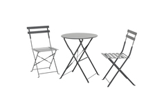 Ensemble pliant 3 pieces acier noir - Brico Dépôt