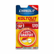 Colle en ruban 3 m x 19 mm + 20% - Cyanolit - Brico Dépôt