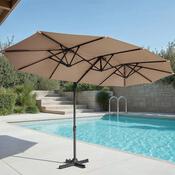 Parasol excentré double toit - 446X260CM - Brico Dépôt