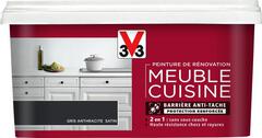 Peinture de rénovation meubles cuisine acrylique satin gris anthracite 2 L - V33 - Brico Dépôt