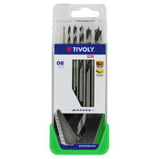 Coffret "CLIPSTER" 6 forets bois acier 2-8 mm affûtage 3 pointes longueur 17 cm - Tivoly - Brico Dépôt