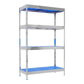 Étagère aluminium/résine 4 tablettes, charge : 700 kg - H. 180 x L. 110 x P. 50 cm  - Brico Dépôt