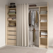 Kit dressing imitation chêne clair tiroirs et étagères ALAVA - H. 220 x L. 220 x P. 50 cm - Brico Dépôt