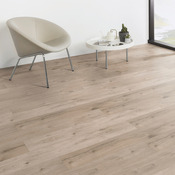 Sol stratifié à clipser FERRARA CHILLWOOD effet chêne naturel gris, AC5 - 138,3x19,3 cm, Ep. 10 mm - Brico Dépôt