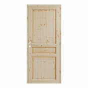 Bloc porte intérieur 3 panneaux effet pin 73 cm poussant gauche ORDESA - GEOM - Brico Dépôt