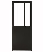 Bloc porte intérieur atelier noir semi-vitrée 83 cm gauche OPTIMUM - Brico Dépôt