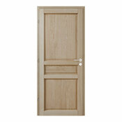 Bloc porte intérieur 3 panneaux effet chêne naturel 73 cm poussant droit ORDESA - GEOM - Brico Dépôt
