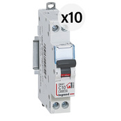 Lot 10 disjoncteurs, borne à vis 10A - Legrand - Brico Dépôt