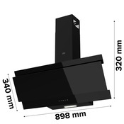 Hotte en verre noir inclinée L 89,8 cm x P 34 cm x H 32 cm - Cooke and Lewis - Brico Dépôt