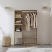 Kit dressing ajustable imitation chêne/cachemire TIMON - H 183 x L 82,6/119,1 x P 39,6 cm - Brico Dépôt