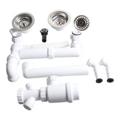 Kit de vidage évier inoxydable 1,5 ou 2 bacs blanc 39x20x22 cm - Brico Dépôt