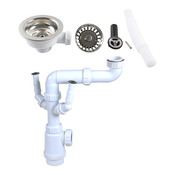 Kit de vidage évier inoxydable 1 bac blanc évacuation manuelle - Brico Dépôt