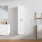 Colonne mélaminé SUNNY blanc et doré, H.150 cm - Brico Dépôt