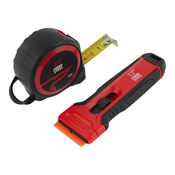 Kit outils mètre ruban 5 m + 1 grattoir + 1 lame en plastique, + 4 lames en acier - Forge steel - Brico Dépôt