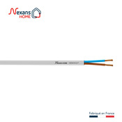 Câble électrique H03VVH2F 2 x 0,75 mm² blanc - 5 m - Nexans - Brico Dépôt