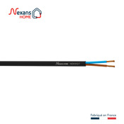 Câble électrique flexible H03VVH2F 2 x 0,75 mm² noir - 5 m - Nexans - Brico Dépôt