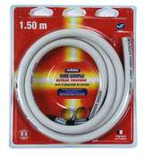 Tuyau de gaz flexible 1,5 m 6x12 mm avec 2 colliers de serrage pour butane propane - Addax - Brico Dépôt