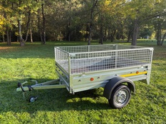 Remorque acier galvanisé CHASSIS BA2339 avec rehausse grillage - 227 x 120 x 25 cm - Brico Dépôt