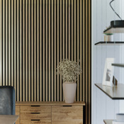 Panneau tasseaux mural grand format effet chêne naturel 265 cm x 30 cm - Brico Dépôt