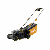 Tondeuse sans fil 18V mulching 34 cm noir jaune gris avec rangement vertical - Titan - Brico Dépôt