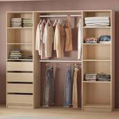 Kit dressing QAZUS II imitation chêne clair 218x200x50 cm - Brico Dépôt