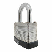 Cadenas acier laminé gris noir anse 8,8 mm 7,3x5,3 cm serrure à clé - Brico Dépôt