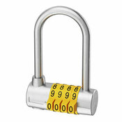 Cadenas à combinaison 4 chiffres jaune et argent anse acier 9,85 cm - Brico Dépôt