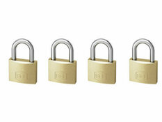 Pack de 4 cadenas laiton avec clés identiques anse acier trempé 40 mm - Brico Dépôt