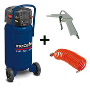 Compresseur vertical 1500 W 50 litres 2 hp sans huile 8 bars compact silencieux - Mecafer - Brico Dépôt