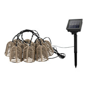 Guirlande lumineuse solaire 10 LED effet rotin marron 4,8 m IP44 - Brico Dépôt