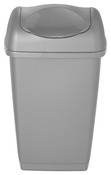 Poubelle plastique avec couvercle gris 20 L - 52 x 32,5 x 25,5 cm - Brico Dépôt