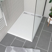 Receveur de douche rectangulaire blanc évacuation linéaire 80 x 120 cm - Brico Dépôt