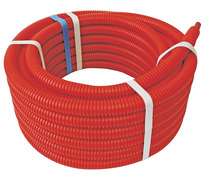 Tube PER prégainé rouge diamètre 16 mm eau chaude 60 m - Somatherm - Brico Dépôt