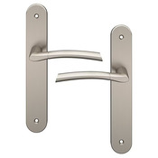 Lot de 3 poignées TB satinées brossées effet nickel HIREL L.128mm x l.40mm entraxe 195mm - Brico Dépôt